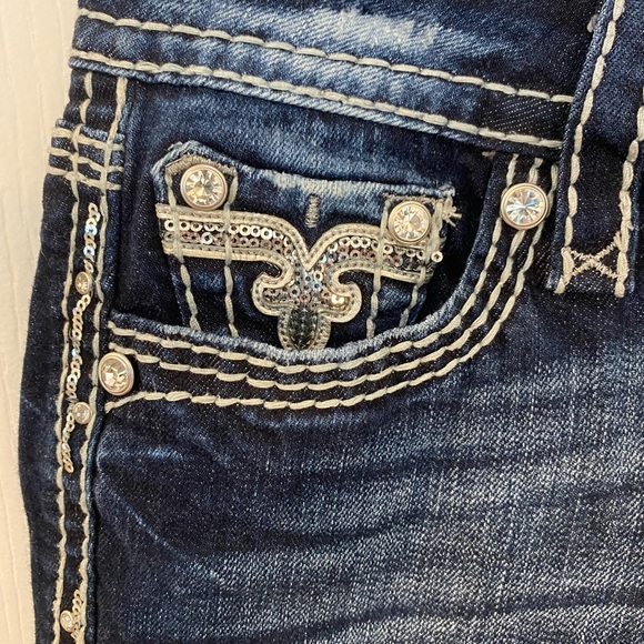 Rock Revival Womens Western Kai Bootcut Jeans Size 27 Distressed Embroidered - Picture 3 of 10